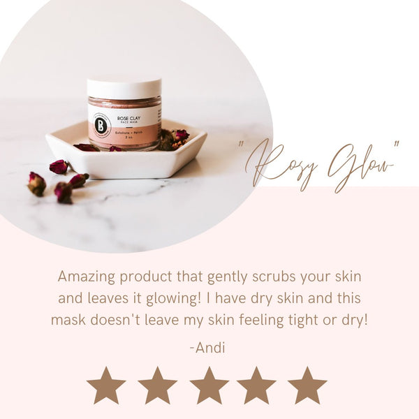 Rose Clay Face Mask | Gentle Exfoliation & Nourishment for All Skin Types - Bella Botanicals